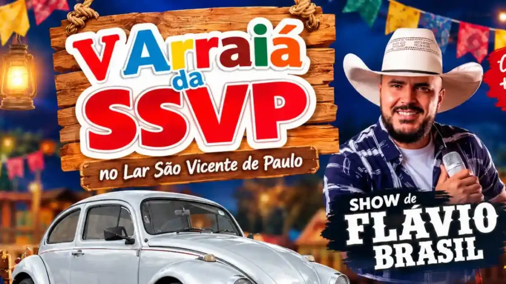 Arraiá da SSVP em Formosa promove bingo beneficente com show de Flávio Brasil