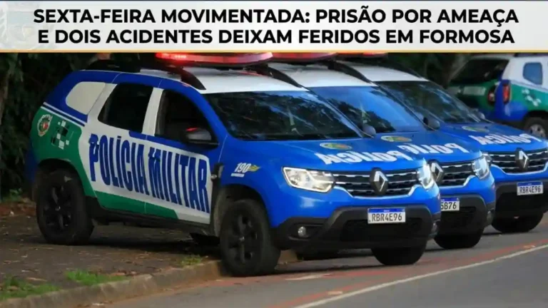 Dia de ocorrências em Formosa registra prisão por ameaça e acidentes de trânsito